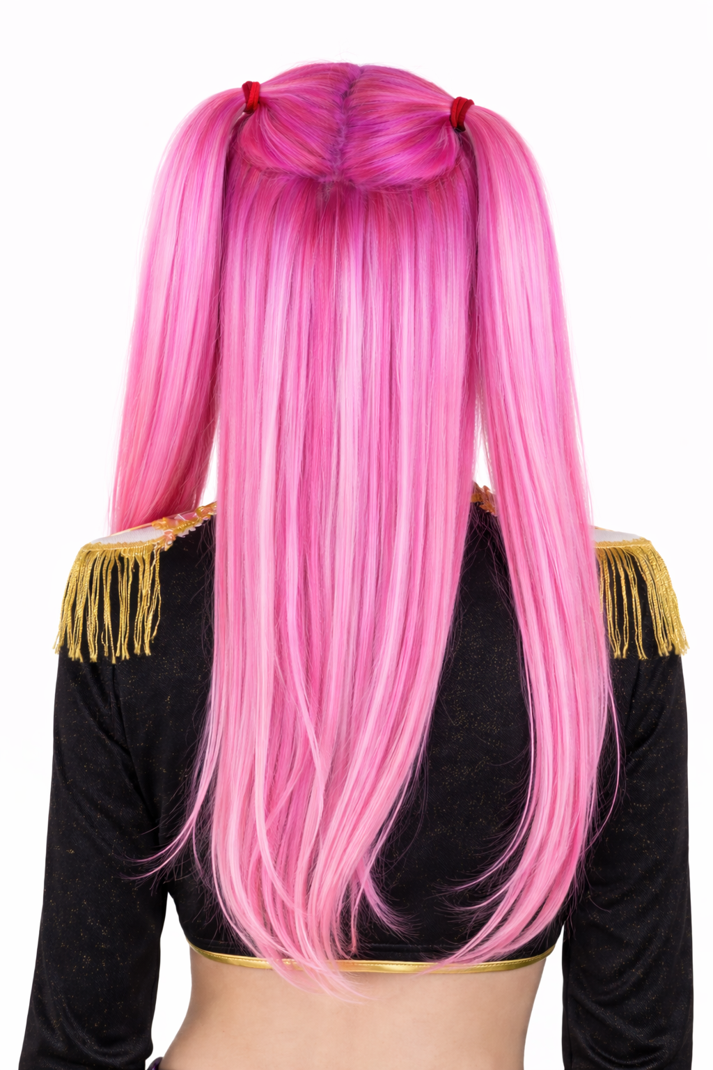 PARRUCCA FUCSIA CON CODINI POP STAR